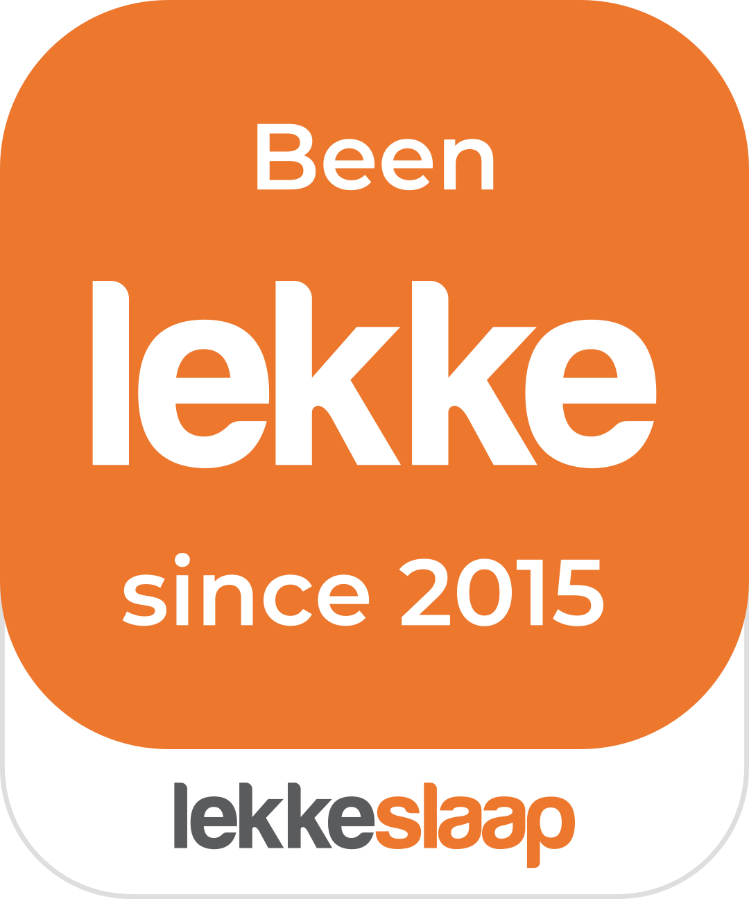 LekkeSlaap badge — been lekke since 2015